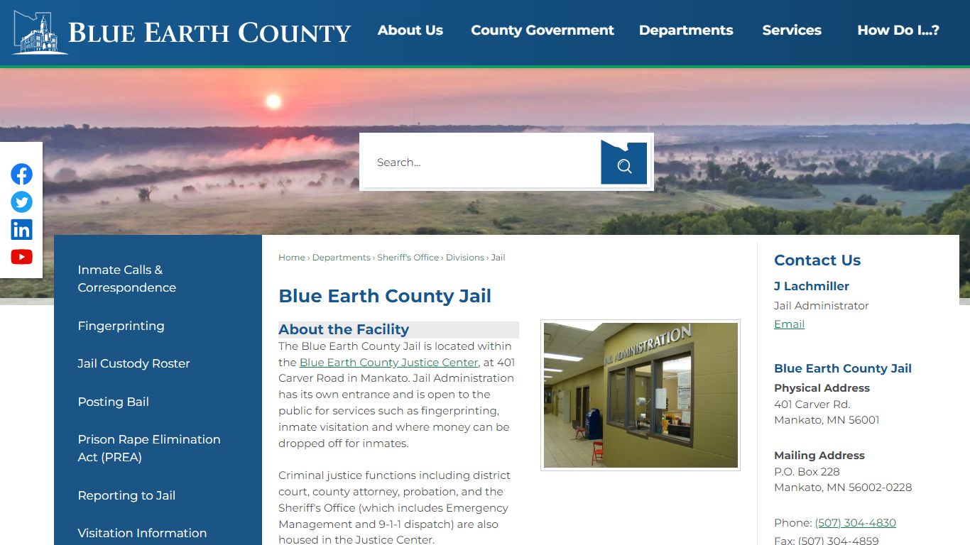 Blue Earth County Jail | Blue Earth County, MN - Official Website