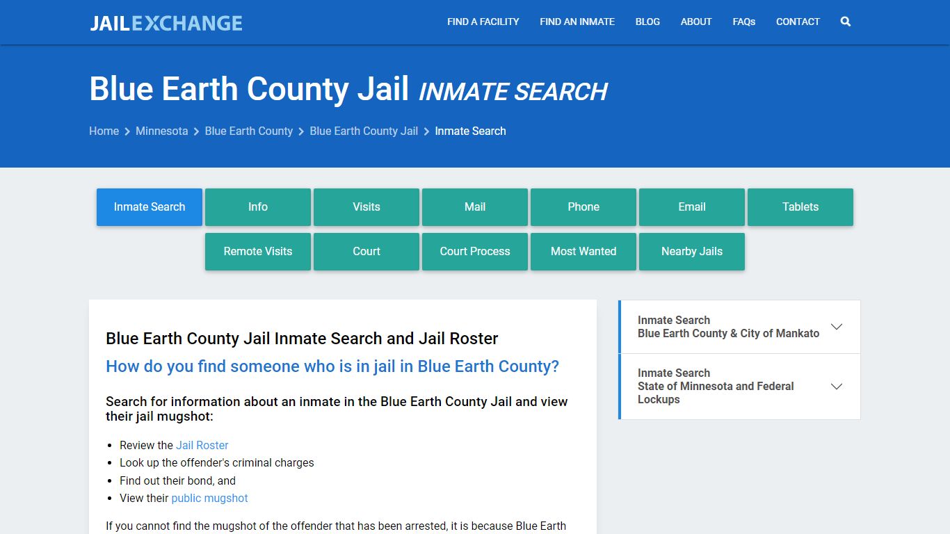 Inmate Search: Roster & Mugshots - Blue Earth County Jail, MN